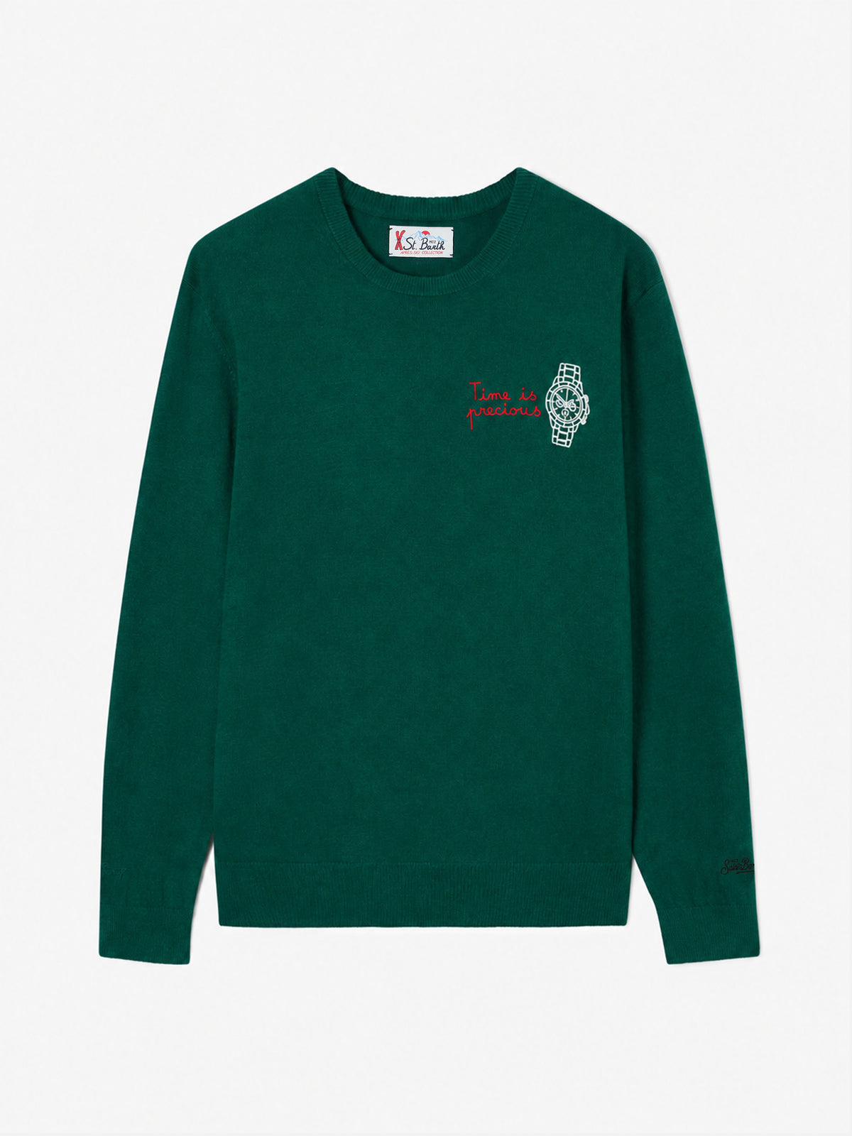 Pull ras-du-cou Heron avec broderie Time is precious 