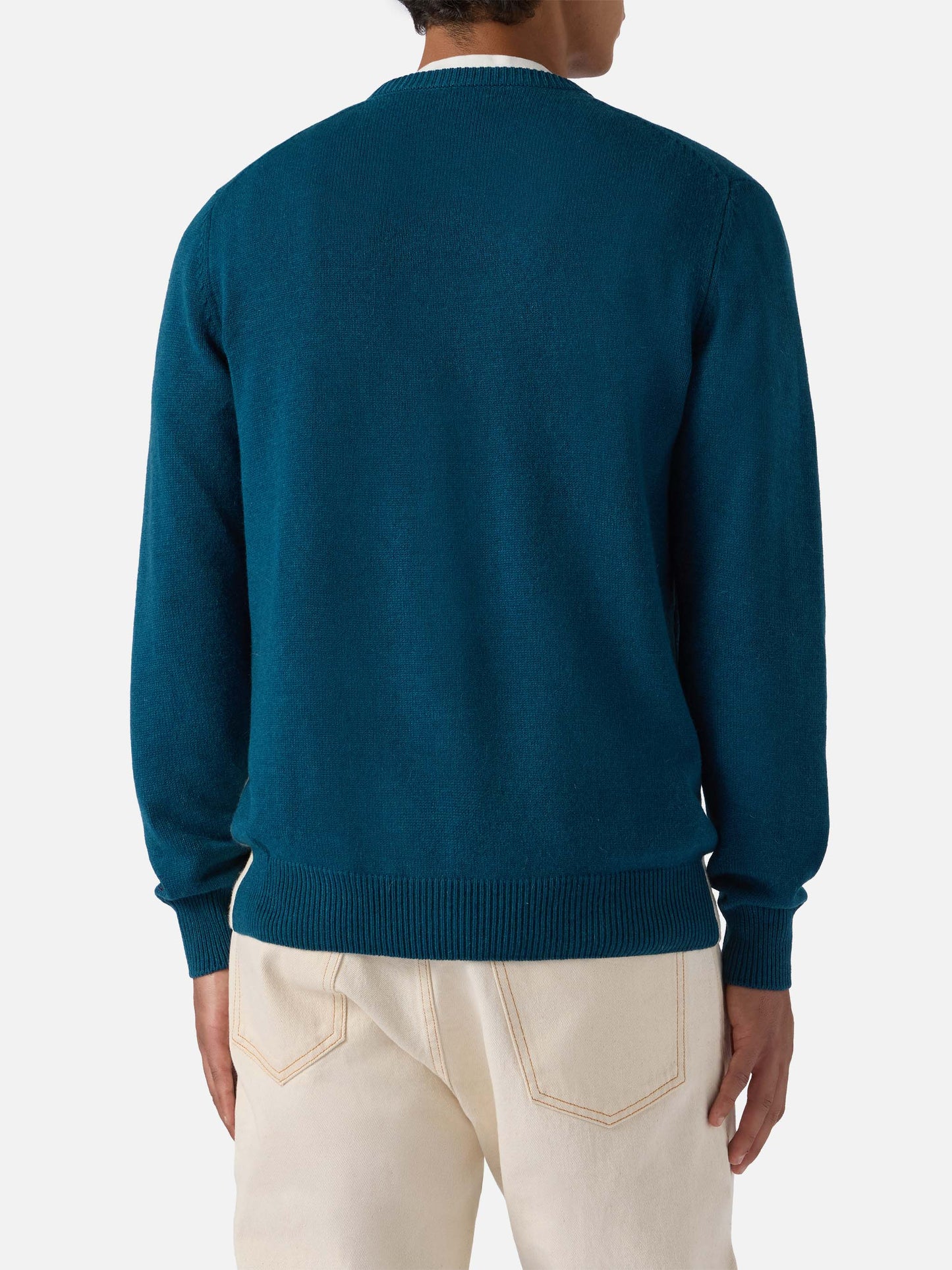 Heron-Pullover in Türkisgrün mit Après-Ski-Postkarten-Jacquard