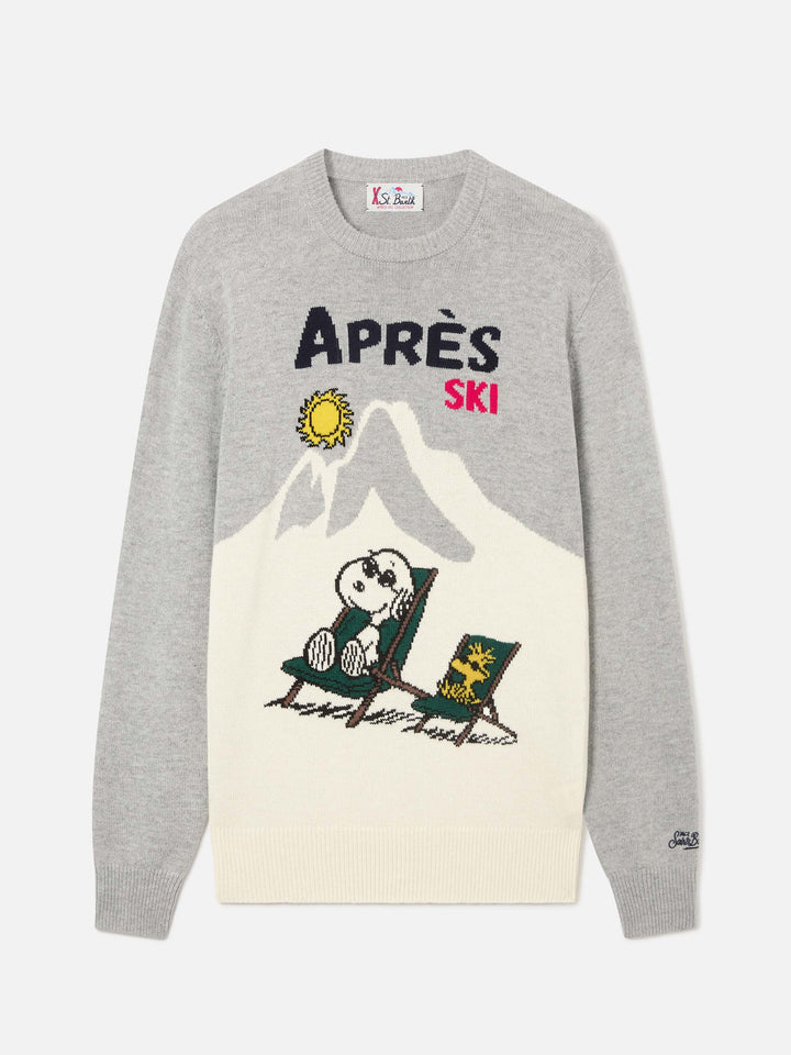 Punto de cuello redondo Grey Heron con intarsia de Snoopy | Special edition 