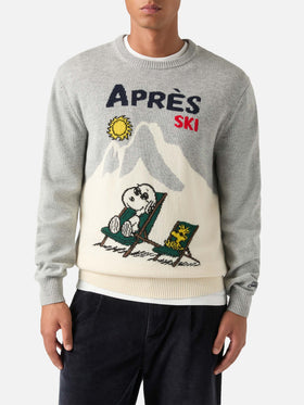 Punto de cuello redondo Grey Heron con intarsia de Snoopy | Special edition 