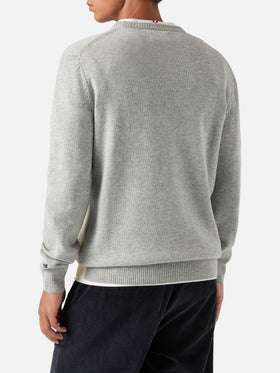 Punto de cuello redondo Grey Heron con intarsia de Snoopy | Special edition 