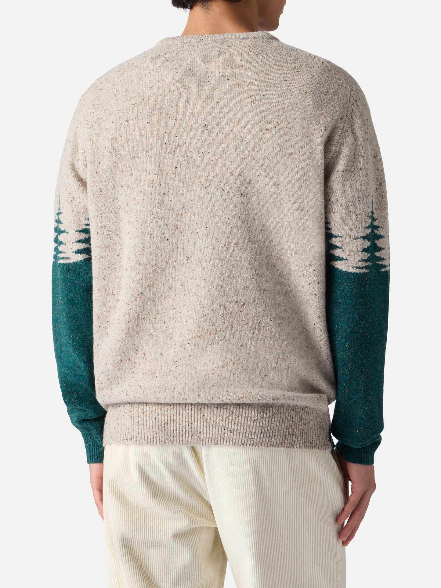 Maglione girocollo Heron in donegal con jacquard cartolina St. Moritz