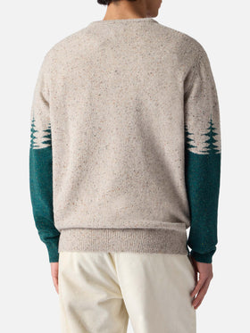 Maglione girocollo Heron in donegal con jacquard cartolina St. Moritz