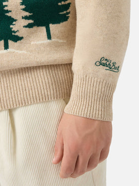 Heron-Pullover mit Courma-Postkarten-Jacquard