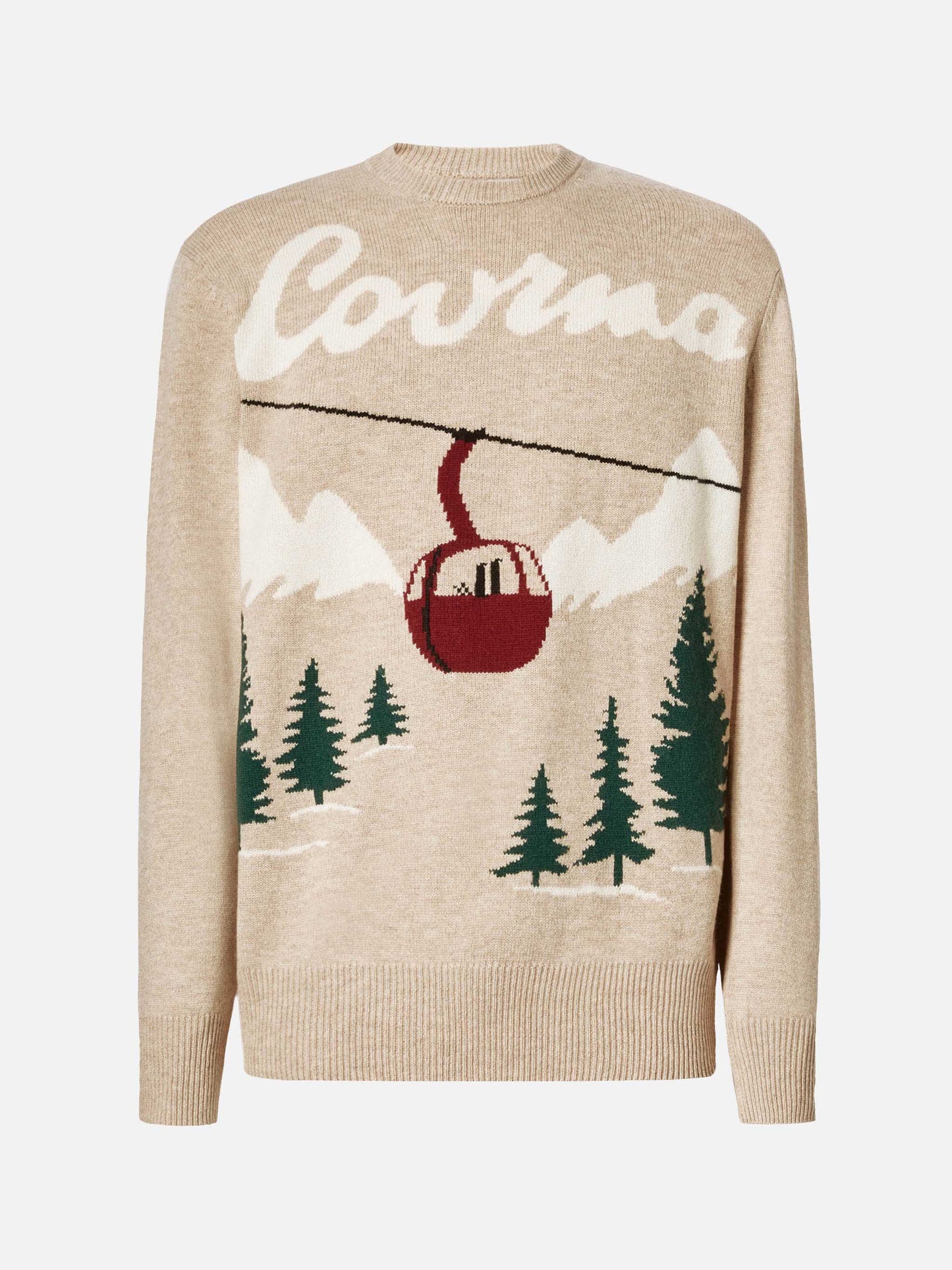 Heron-Pullover mit Courma-Postkarten-Jacquard