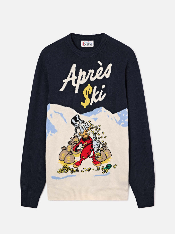 Navy blue Heron crewneck knit with Scrooge McDuck intarsia | Special edition