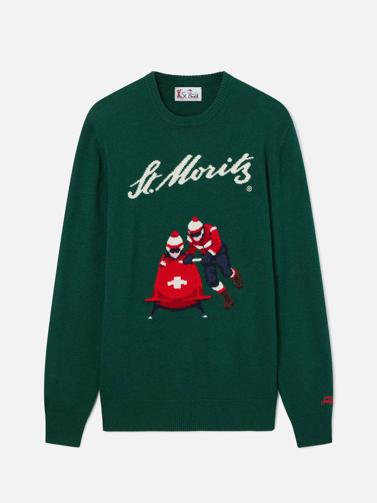 Punto de cuello redondo Green Heron con intarsia St. Moritz | Special edition 