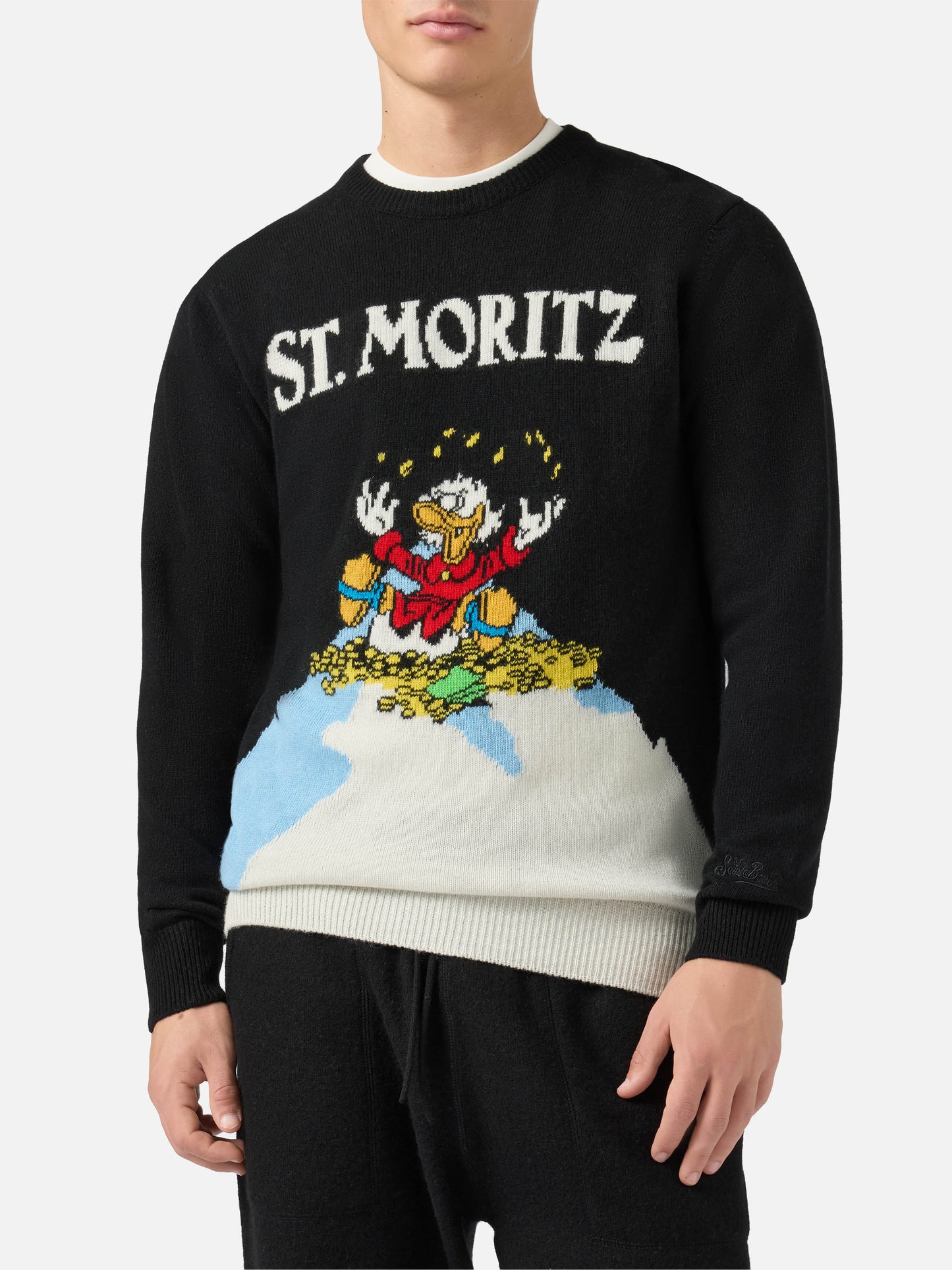 Schwarzer Heron-Pullover mit Onkel-Dagobert-Motiv | DISNEY SONDEREDITION