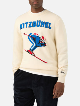 Jersey de punto con cuello redondo Grey Heron con intarsia Kitzbühel 