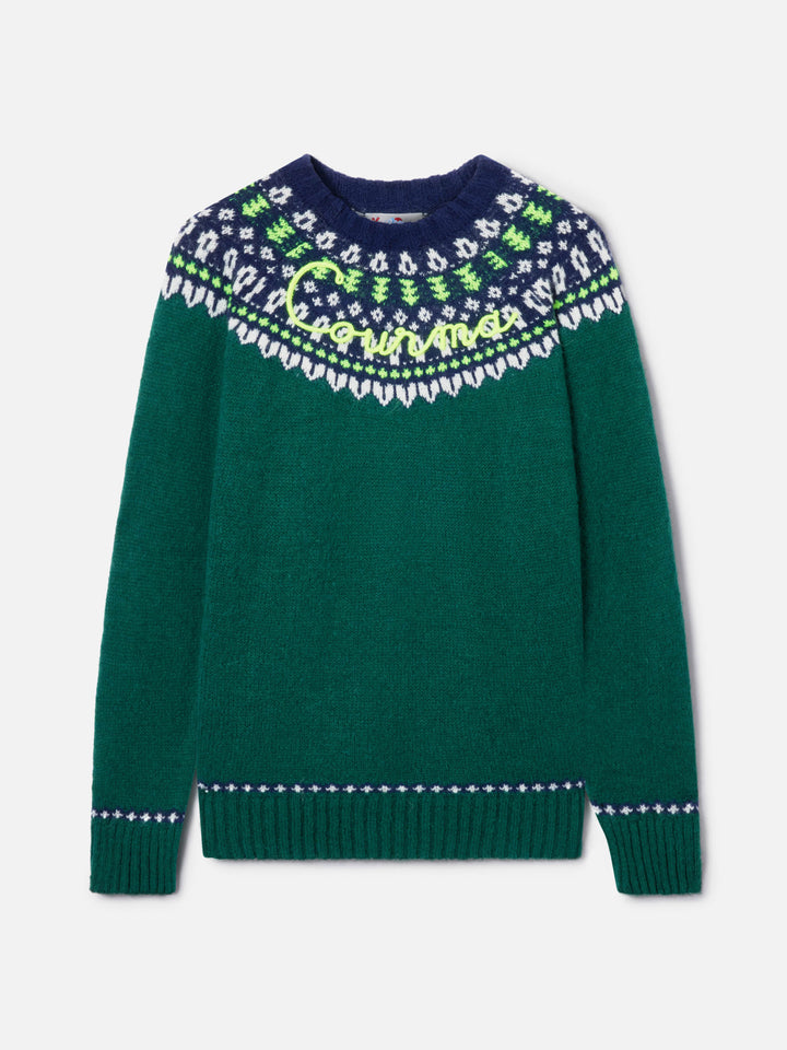 Suéter de alpaca Heron Nordic Soft con jacquard fair isle y bordado Courma 