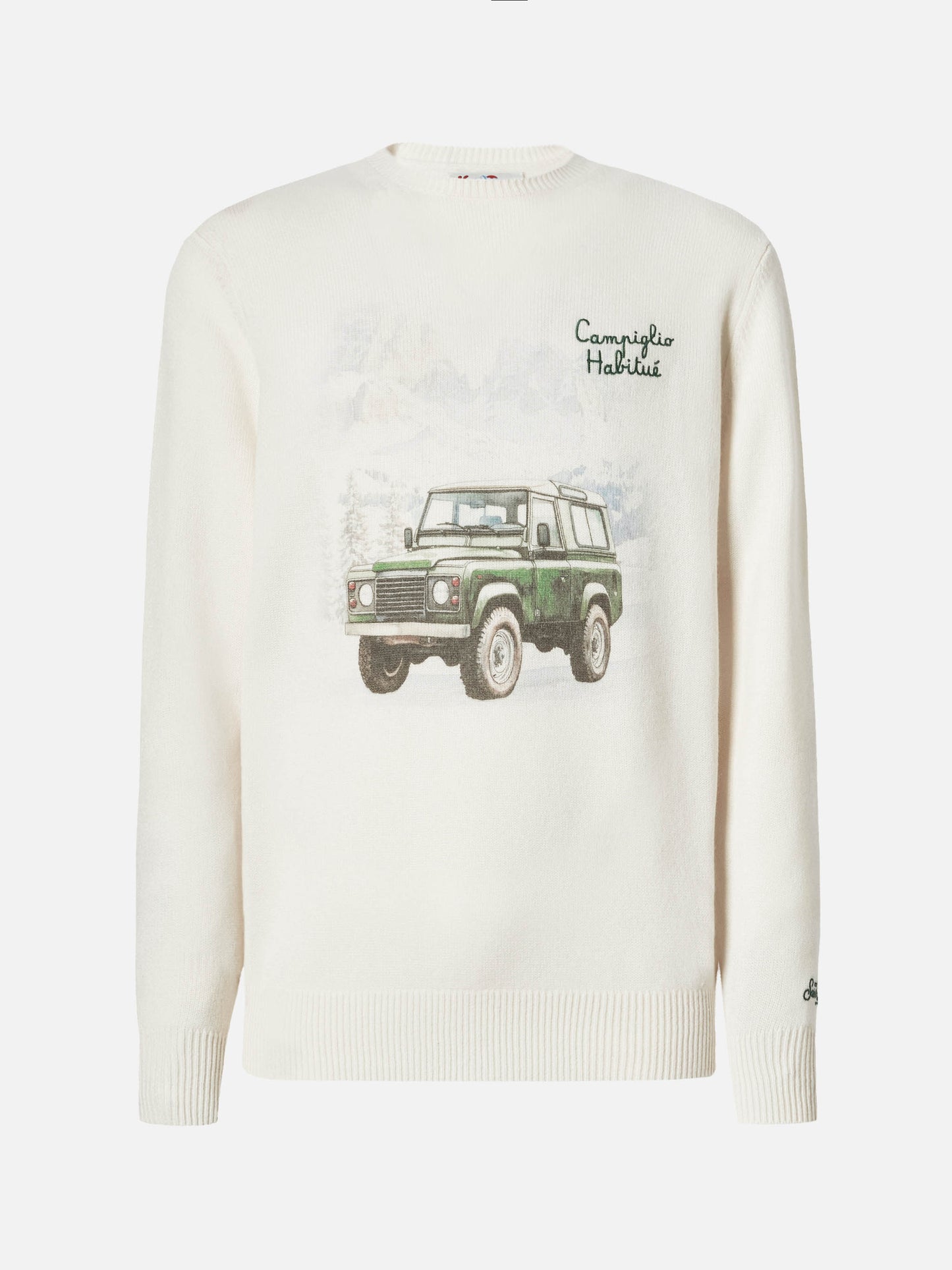 Pullover mit Reihermuster und Campiglio-Straßenmuster