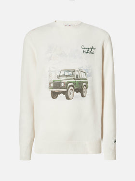 Pullover mit Reihermuster und Campiglio-Straßenmuster