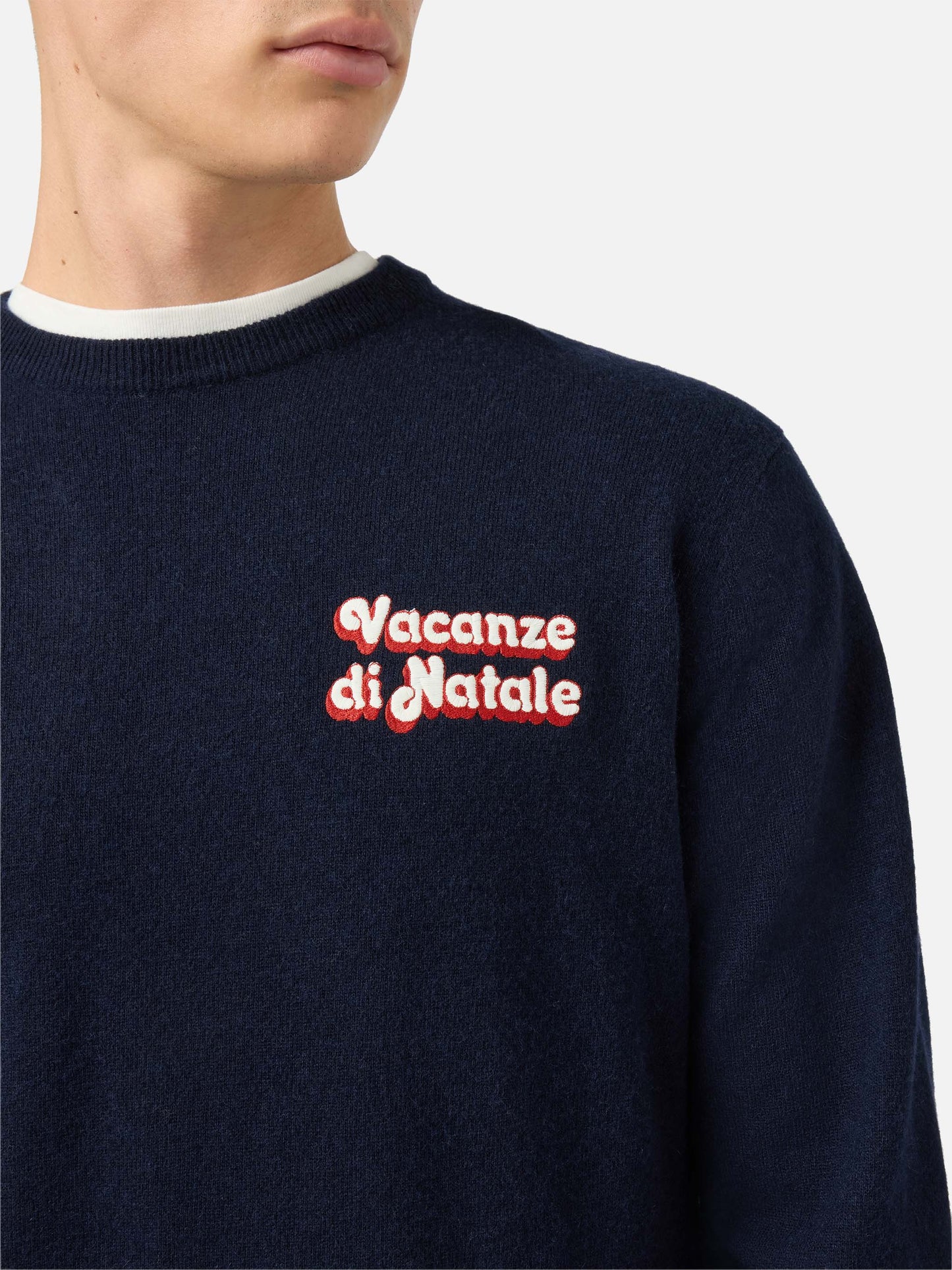 Crewneck Heron Light with Vacanze di Natale embroidery | VACANZE DI NATALE SPECIAL EDITION