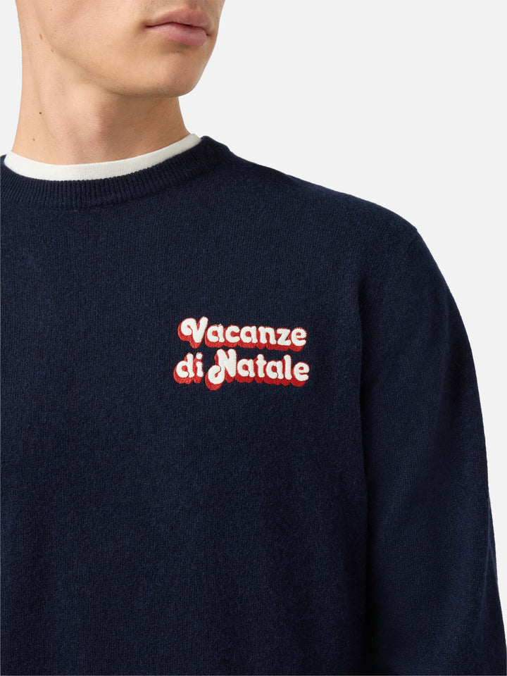 Crewneck Heron Light with Vacanze di Natale embroidery | VACANZE DI NATALE SPECIAL EDITION