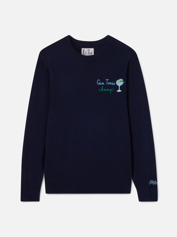 Sudadera con cuello redondo Heron con bordado Gin tonic champ 
