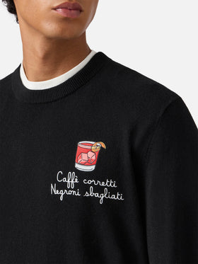 Rundhalspullover Heron Light mit Caffè Corretti Negroni Sbagliati-Stickerei