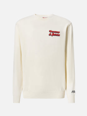Crewneck Heron Light with Vacanze di Natale embroidery | VACANZE DI NATALE SPECIAL EDITION