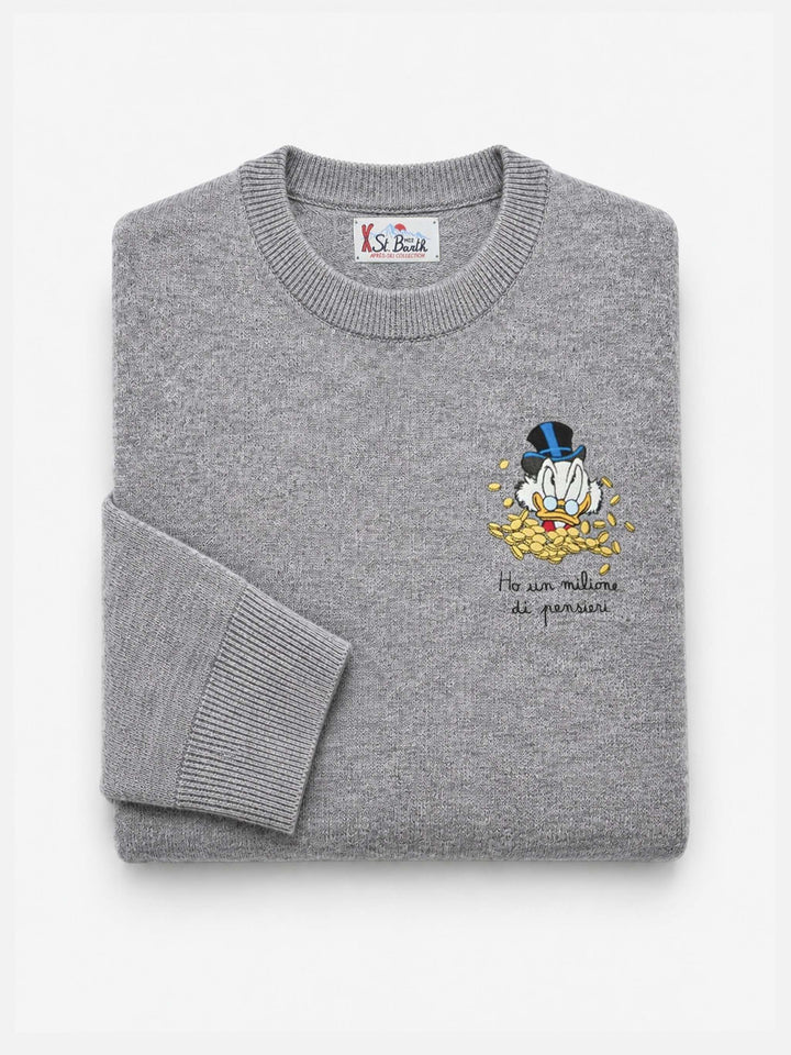 Suéter de cuello redondo Heron Light con bordado de Uncle Scrooge | DISNEY SPECIAL EDITION 