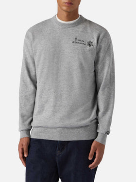 Maglione a girocollo Heron Light con ricamo Il mare d'inverno