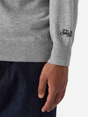 Maglione a girocollo Heron Light con ricamo Il mare d'inverno