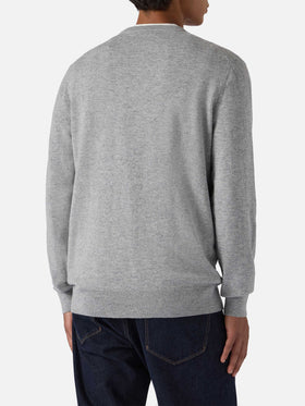 Maglione a girocollo Heron Light con ricamo Il mare d'inverno