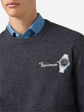 Heron Light sweater with Bartman embroidery