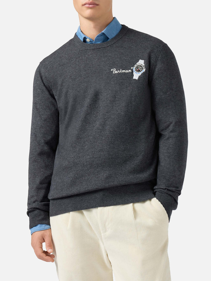 Heron Light sweater with Bartman embroidery
