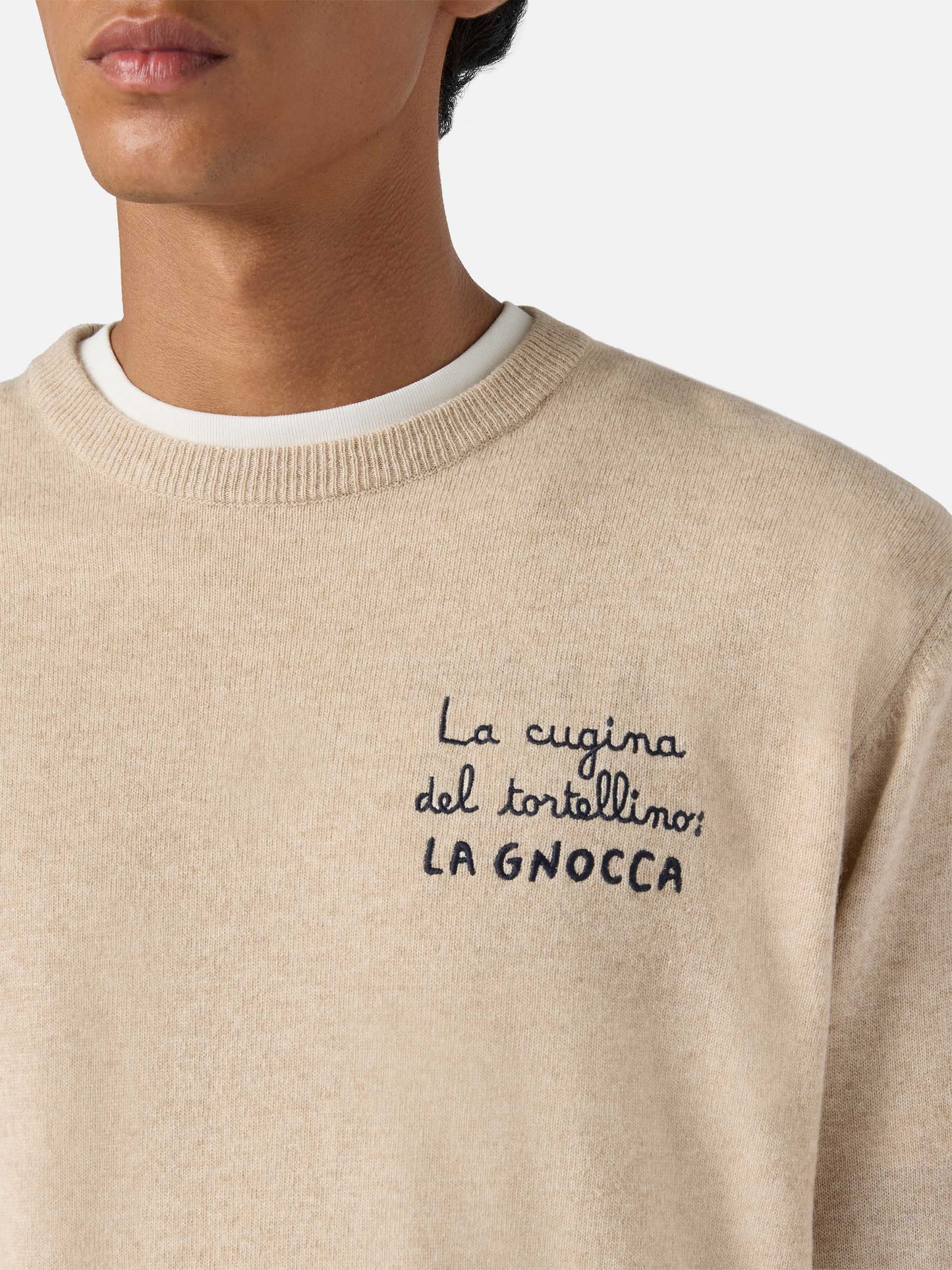 Girocollo Heron Light con ricamo La cugina del tortellino, la Gnocca! | VACANZE DI NATALE SPECIAL EDITION