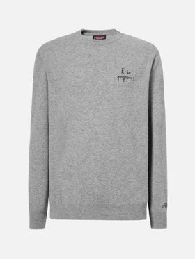 Rundhalspullover Heron Light mit E io pagooo Stickerei | YUPPIES SPECIAL EDITION