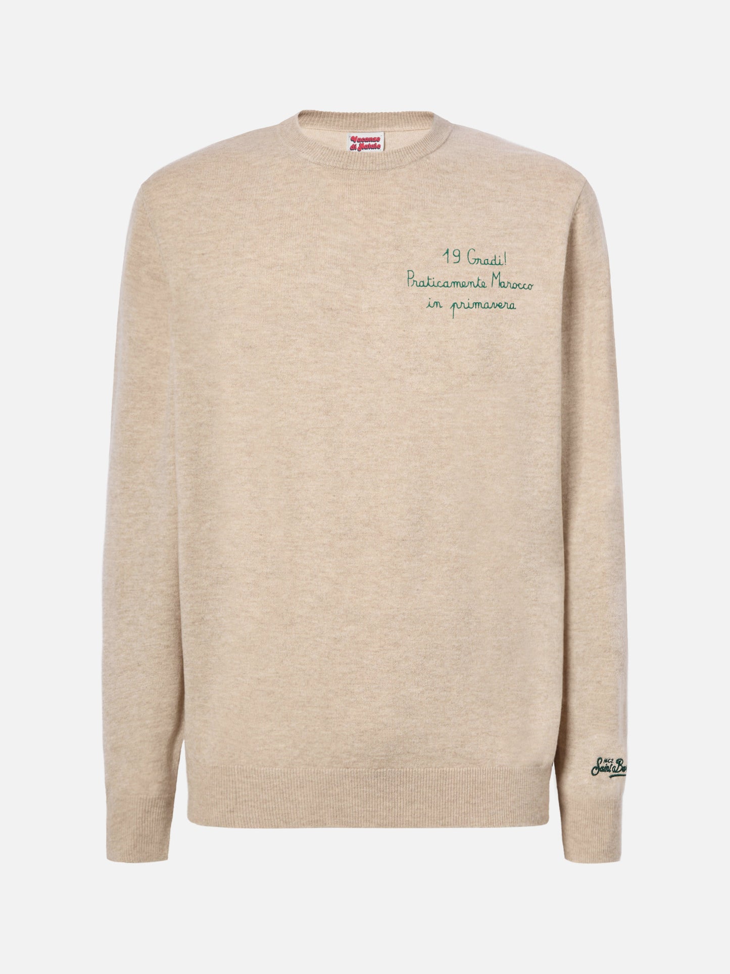 Pull col rond Heron Light avec broderie 19 gradi. Praticamente Marocco in primavera! | YUPPIES SPECIAL EDITION 