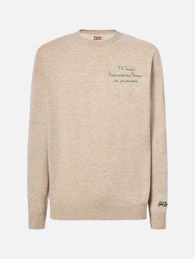 Pull col rond Heron Light avec broderie 19 gradi. Praticamente Marocco in primavera! | YUPPIES SPECIAL EDITION 