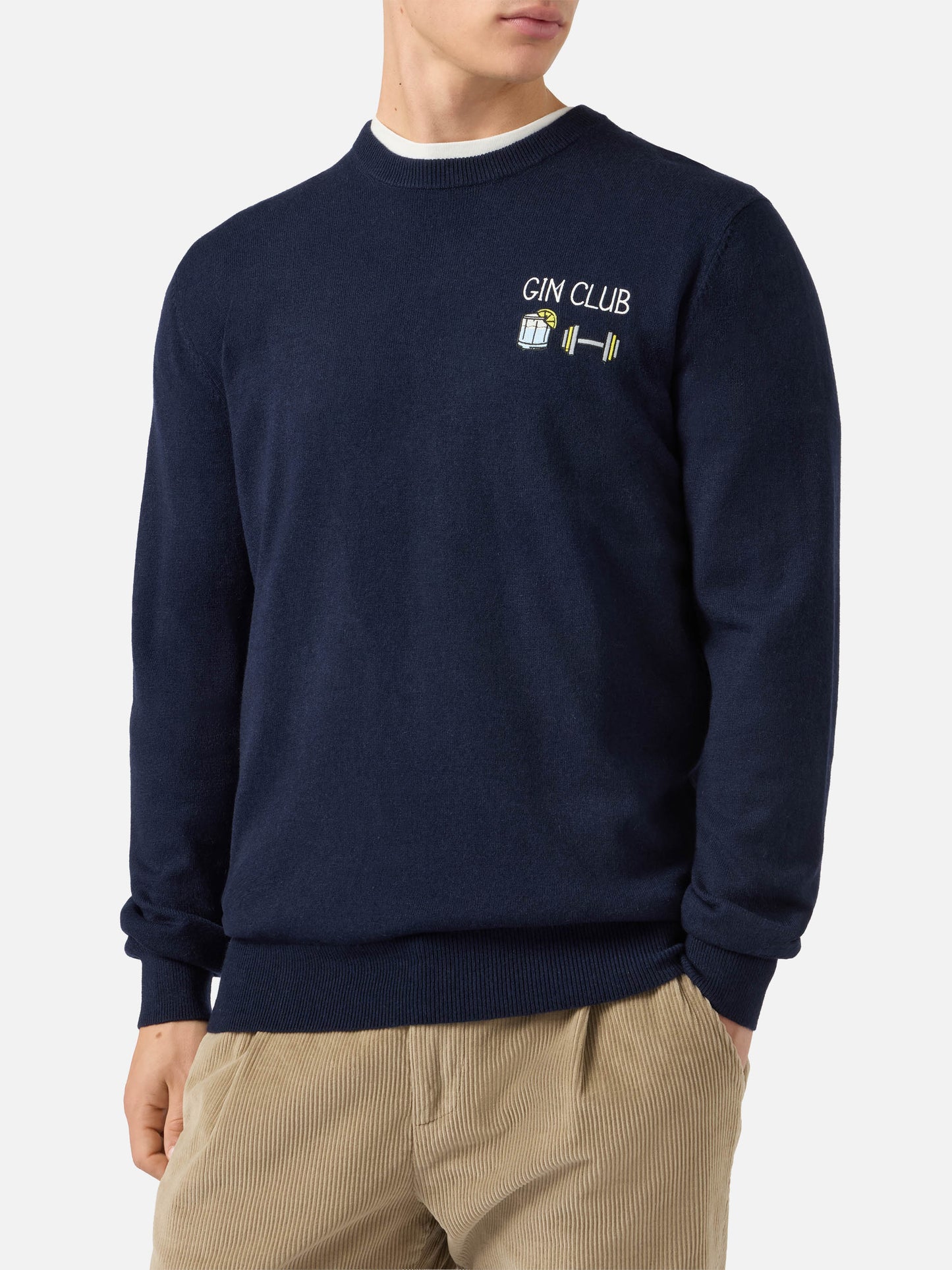 Maglione a girocollo Heron Light con ricamo Gin Club