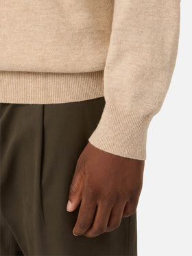 Maglia girocollo Heron Light beige in misto lana e cashmere con ricamo Baileys | Special edition