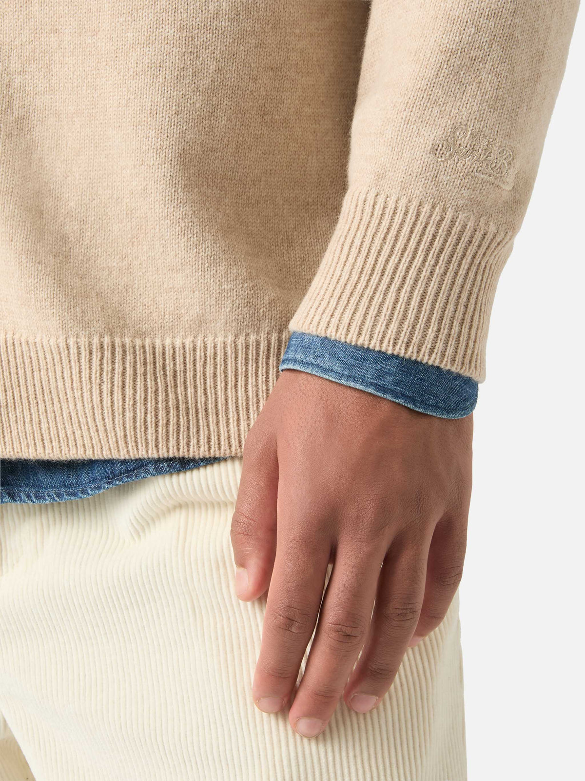 Cardigan Herrison beige in lana