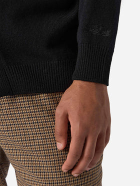 Herrison Strickjacke aus reiner Wolle in Schwarz