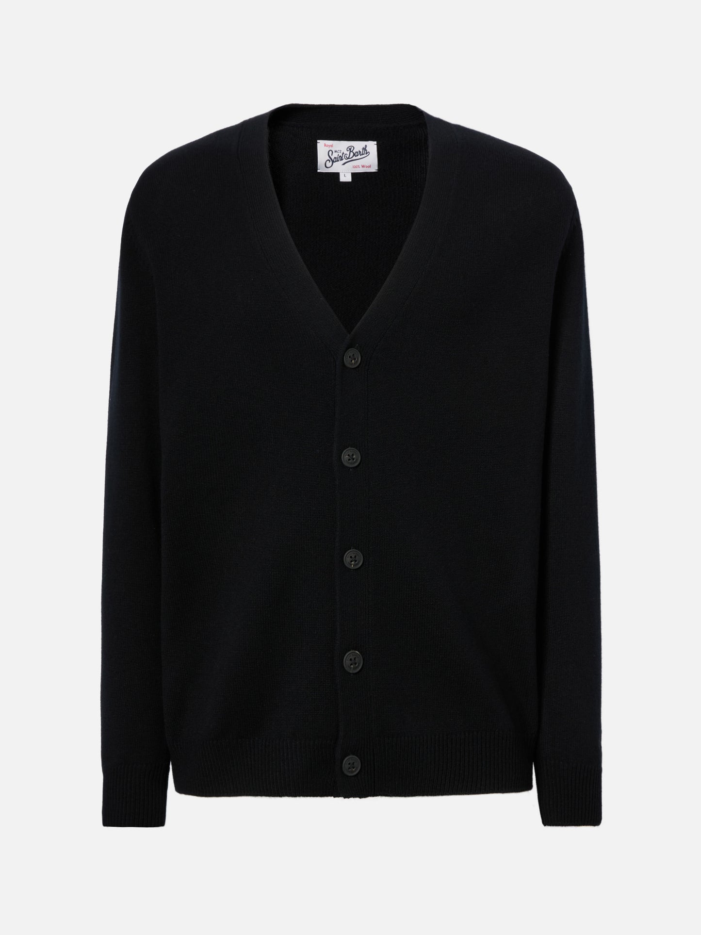 Herrison Strickjacke aus reiner Wolle in Schwarz