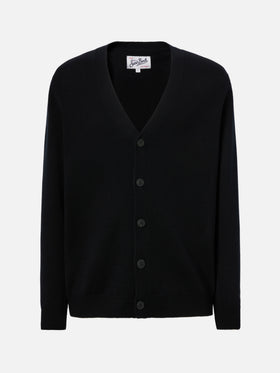 Herrison Strickjacke aus reiner Wolle in Schwarz