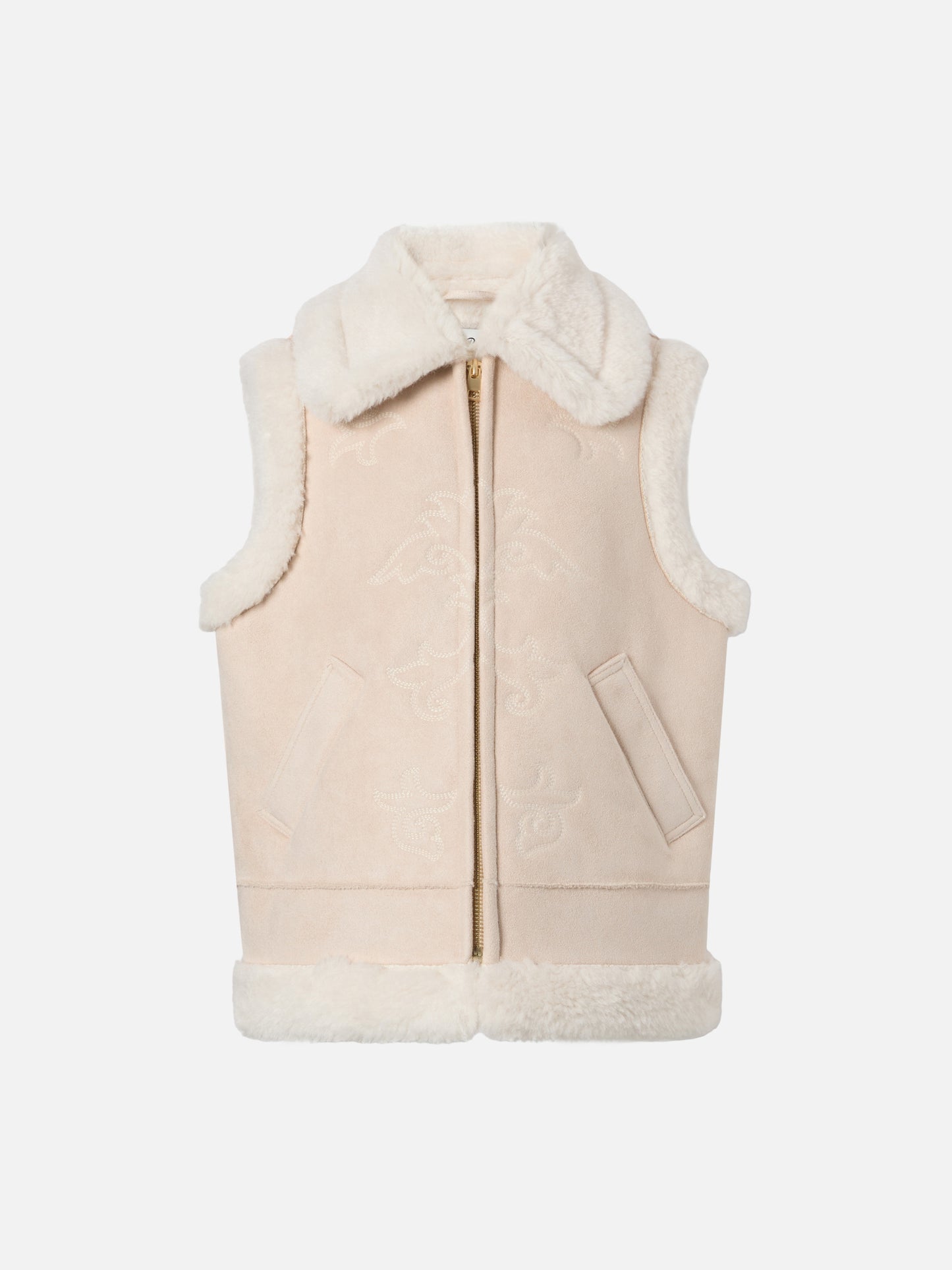 Chaleco Hesketh Jr de faux shearling con bordado Western 
