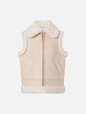 Chaleco Hesketh Jr de faux shearling con bordado Western 