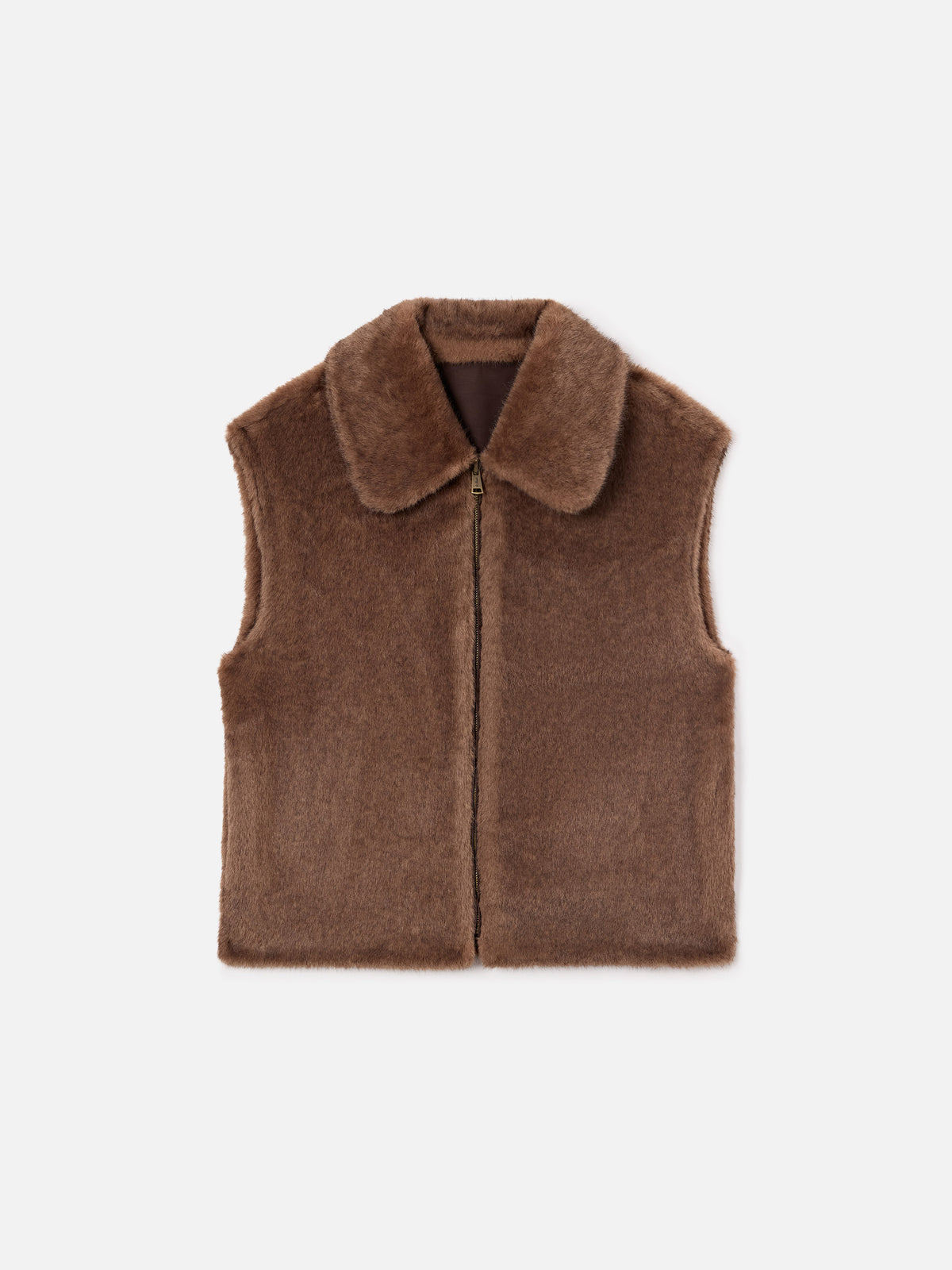 Chaleco reversible encerado Hesketh marrón oscuro con pelo sintético 