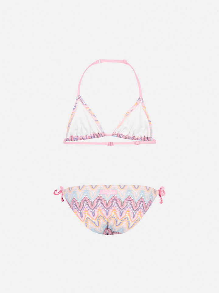 Holly classic triangle bikini in raschel fabric - MC2 Saint Barth