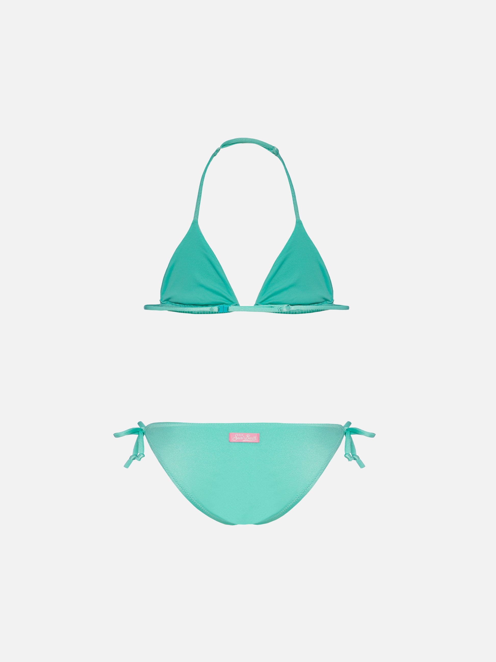Holly water green classic triangle bikini with rhinestones - MC2 Saint Barth