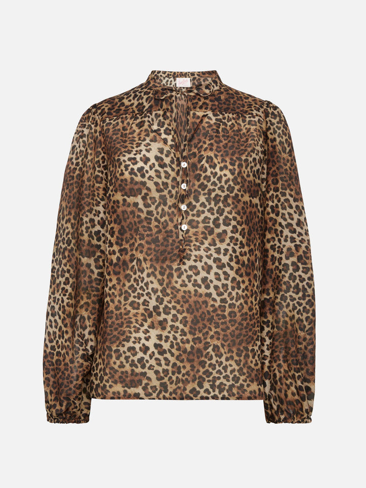 Harper Seidenvoilebluse aus Seidenvoile mit Animal-Print