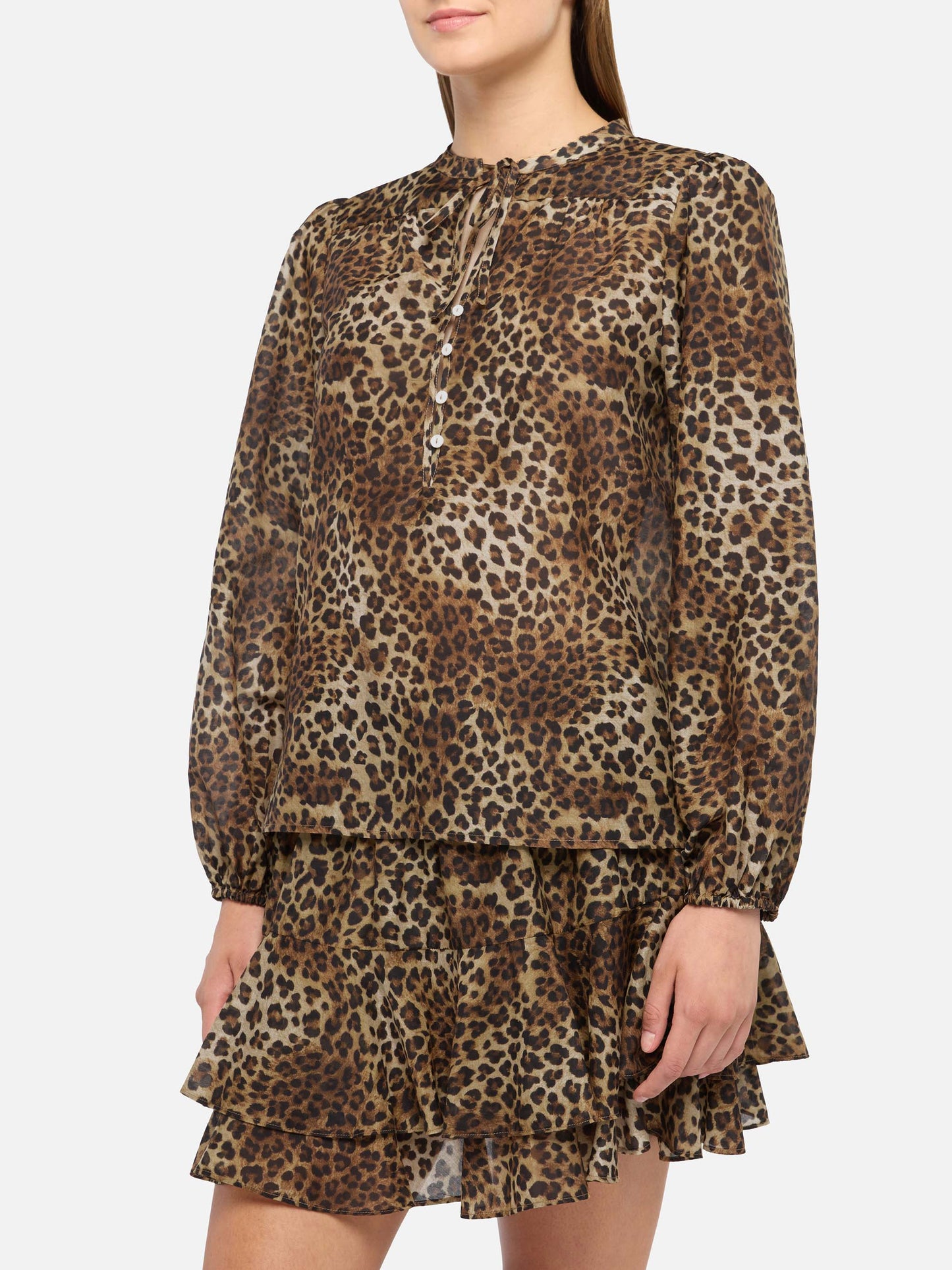 Harper Seidenvoilebluse aus Seidenvoile mit Animal-Print
