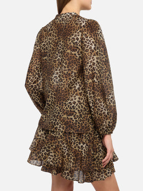 Harper Seidenvoilebluse aus Seidenvoile mit Animal-Print