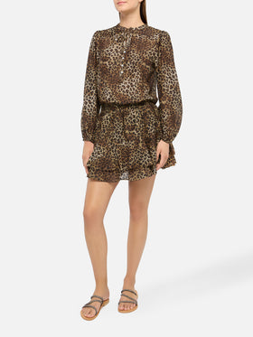 Harper Seidenvoilebluse aus Seidenvoile mit Animal-Print