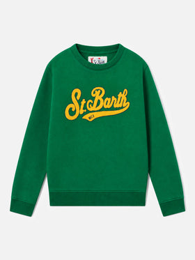 Green Hutton sweatshirt with yellow terry logo