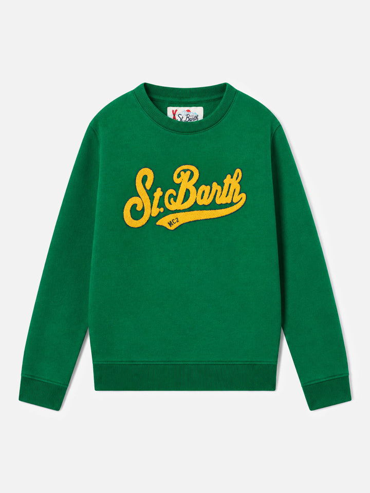 Green Hutton sweatshirt with yellow terry logo