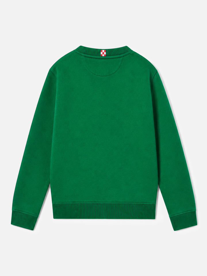 Green Hutton sweatshirt with yellow terry logo