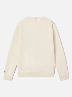 Cream Hutton cotton blend sweatshirt with dinosaur sponge patch | Special edition